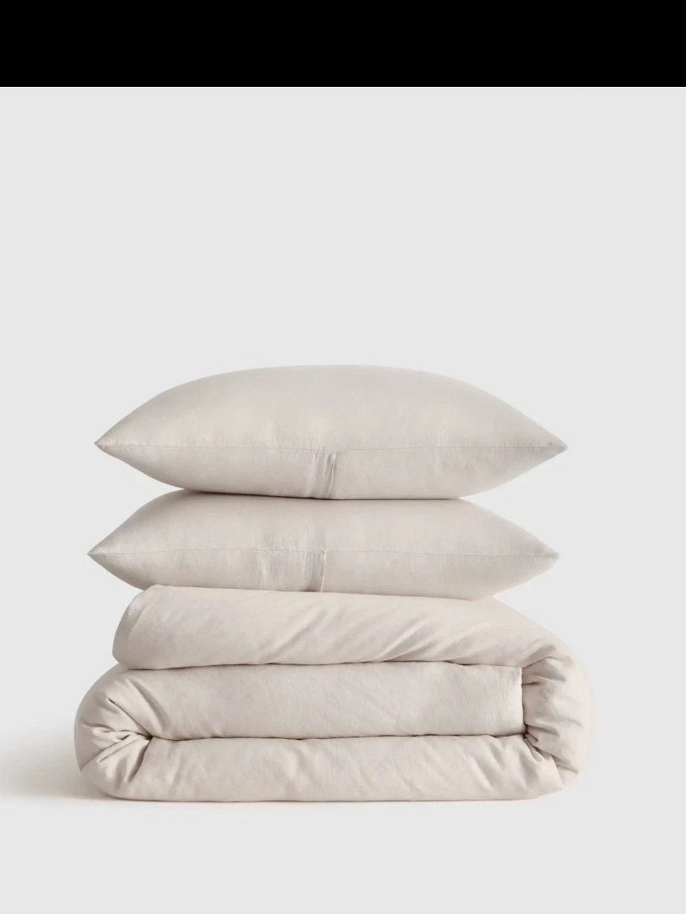 QUINCE European Linen Duvet Cover Set With Two Shams In Sand Full / Queen, New!